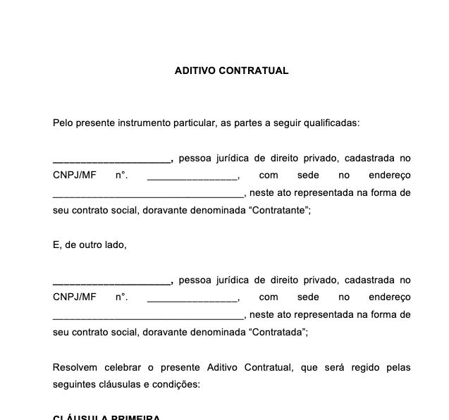 Termo Aditivo Contratual de Prazo