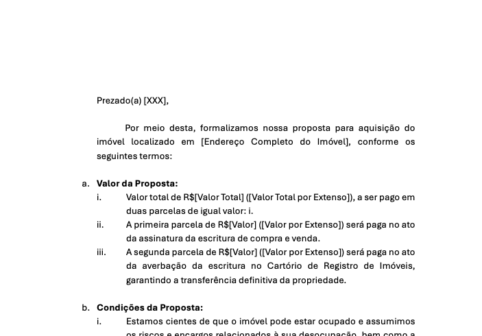 Proposta de Compra - Leilão Extrajudicial