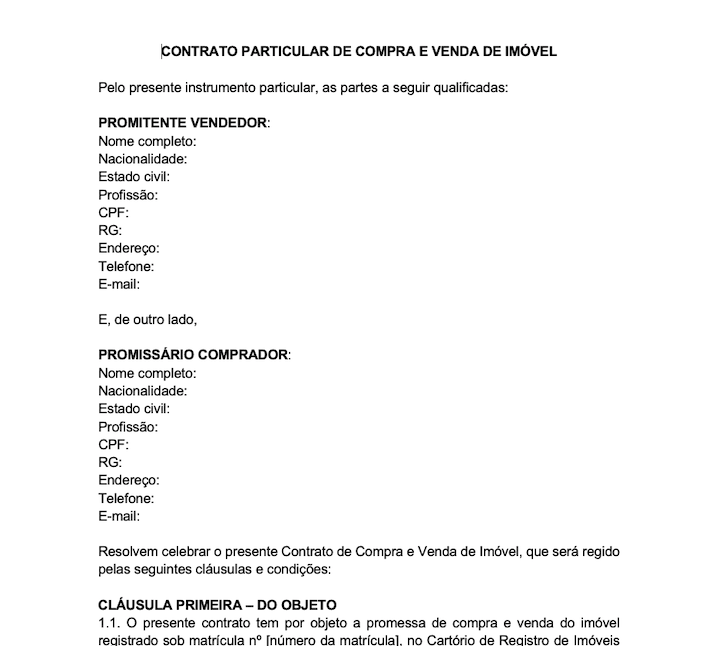 Contrato de Compra e Venda de Imóvel